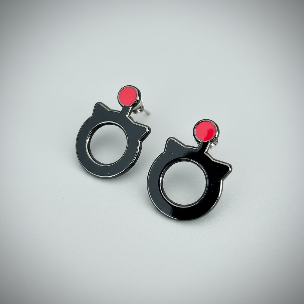 Black Enamel Earrings